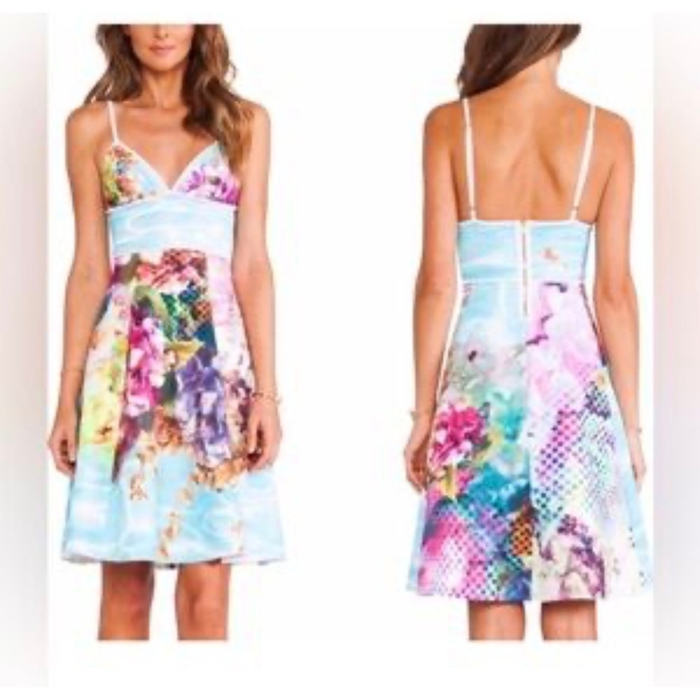 Clover Canyon XS Floral Pool Print Neoprene Dress Kyle Richards RHOBH AS SEEN ON